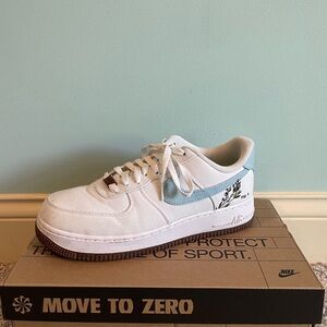 Nike White and Light Blue Air Force 1